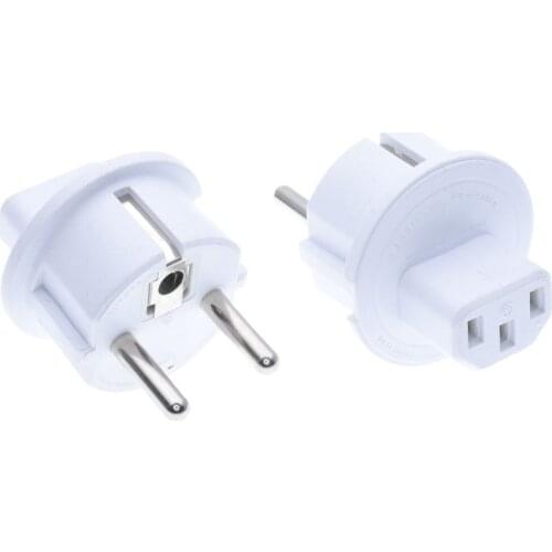 IEC320 C13 to Germany France South Korea 4.8mm 2 Pin PLUG adapter