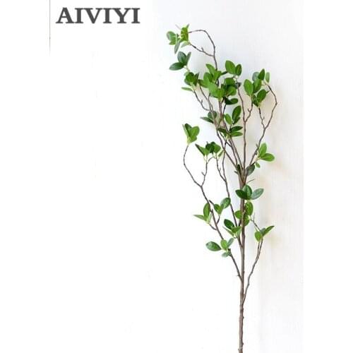Artificial Flower Leaf Green Plant Branches Simulation Branch Artificial Plant Leaves Wedding Decorative Bouquet DIY material