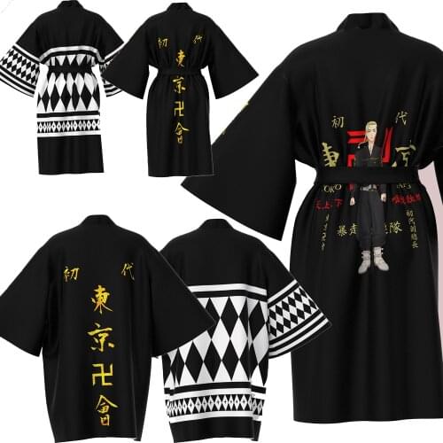 Japanese Anime Tokyo Revengers Kimono Haori Cloak Cosplay Costume Halloween Hanagaki Takemichi Ken Ryuguji Clothing Cape Adult