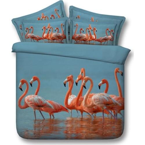 4PCS Flamingo Bedding sets quilt duvet cover bed in a bag sheet sheets spread bedspread California King queen size full twin