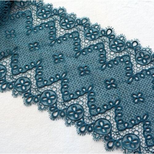 1 Meter Width 21.5cm Bilateral Deep Green Lace Fabric DIY Crafts Sewing Suppies Decoration For Garments High Quality Lace Trim