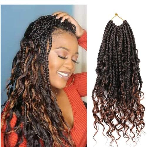 Crochet Box Braids for Black Women Crochet Braids with Curly Ends 12inch Box Braid Crochet Hair Extension