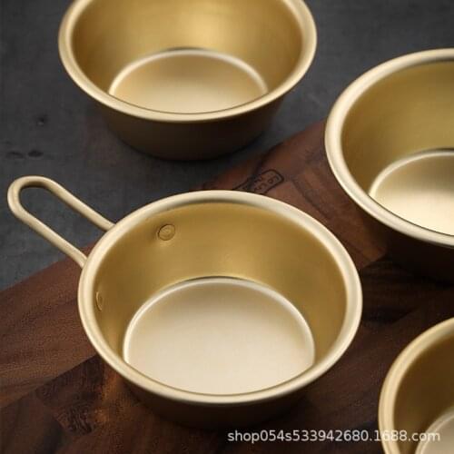 Bowl Korean restaurant small yellow bowl hot wine bowl yellow aluminum bowl with handle