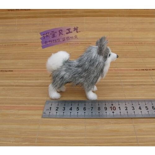 Cute simulaiton mini husky dog toy polyethylene&fur small standing husky dog doll gift about 11x4x10cm 0789