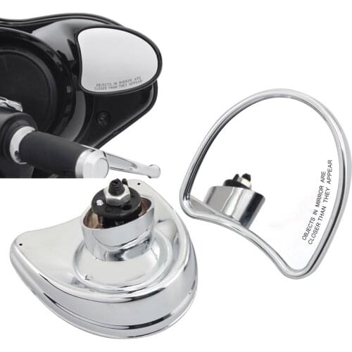 Motorcycle Chrome Batwing Fairing Mount Mirrors Side Rearview For Harley Touring Electra Glide 2014-Up