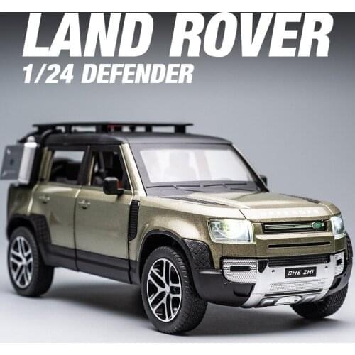 New Land Rover Defender alloy model 1:24 sound and light resilience car model ornaments children toys gifts boys like beefy