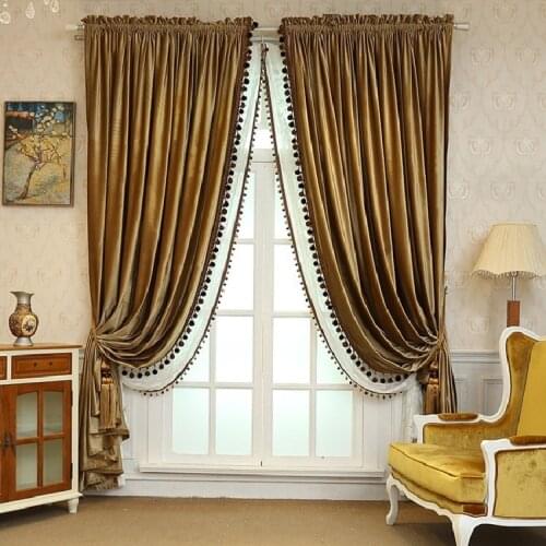 Italian Velvet High Shading Solid Curtain for Living Room Simple Top Grade Curtain for Bedroom Light luxury window tulle curtain