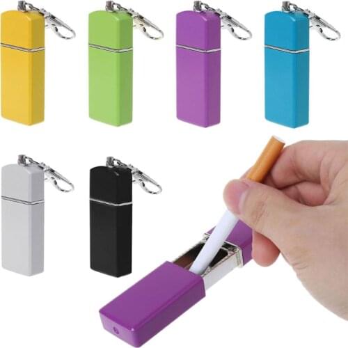 Portable Keychain Mini Pocket Metal Ashtray With Lid Keychain Pocket Outdoor Smoking Ash Holder Case Outdoor Smoking Accessory