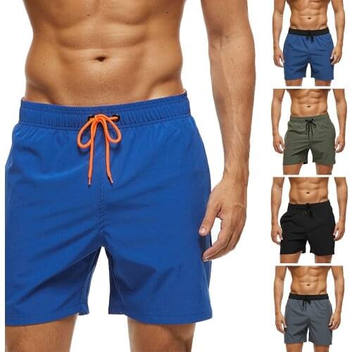 Mens Swimwear Quick Dry Short Casual Beach Mesh Lining Comfy Zipper Pockets Trunk Elastic Drawstring Waist Shorts for Vacation