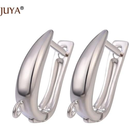 DIY Earrings Jewelry Making Supplies, 1 Pair Pure Color Brass Metal Earring Clasps, Handmade Earring Hooks Accessories