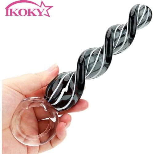 Anal Sex Toys for Women Men Spiral Anal Plug Vaginal Stimulation Prostate Massager Femme Glass Dildo Crystal Penis Butt Plug