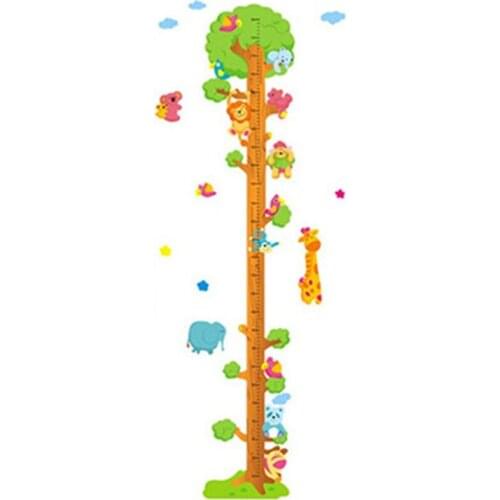 180cm Animal Park cartoon Tree baby height measure vinyl wall stickers kids room nursery children growth chart wallpaper 70*50cm