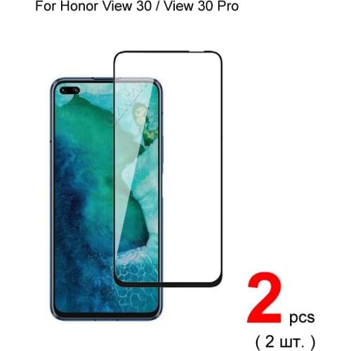 2pcs Full Cover Tempered Glass For Honor View 30 Pro / View 30 V30 Pro Screen Protector Protective Glass Guard Film