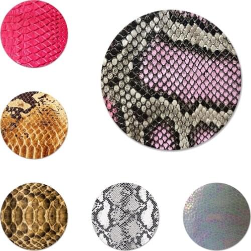 58mm Pink Snake Skin DIY Printing Drawing Icons Pins Badge Decoration Brooches Metal Badges For Clothes Backpack Decoration