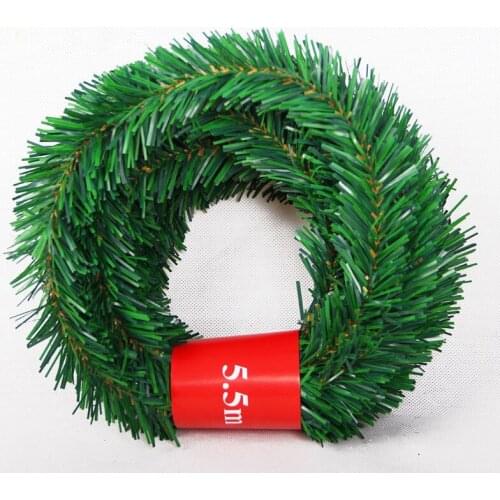 5.5M Artificial Christmas Garland Wreath Xmas Home Party Christmas Decoration Pine Tree Rattan Hanging Ornament for Kids