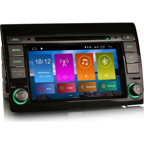 7" Android 10.0 OS Car DVD Multimedia Navigation GPS Radio for Fiat Bravo 2007-2014 with Built-in CarPlay Function Support
