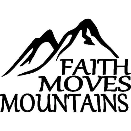 FAITH MOVES MOUNTAINS Car Sticker Vinyl Decal Jesus God Christian Holy Bible Black/Silver,14cm*10cm