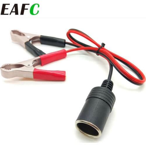 12V Car Battery Terminal Clamp Clip Cigarette Lighter Power Socket Adaptor Camping Battery Pump Power Adapter Splitter Car-styl