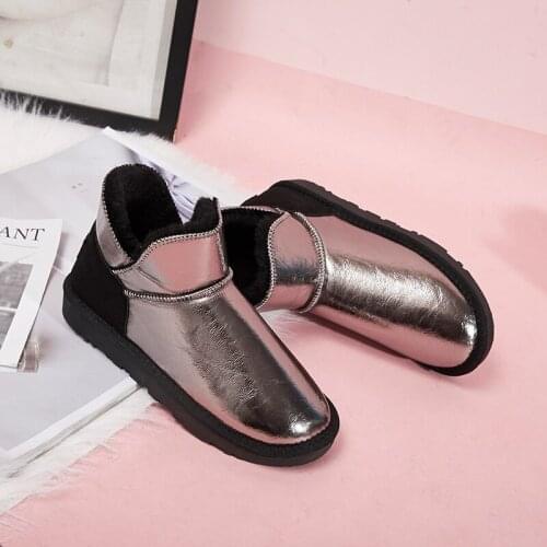 2019 New Fashion Lace Up Ankle Boots Women Platform Cute Snow Boots Warm Plush Slip Fur Boots Women Shoes U11-43