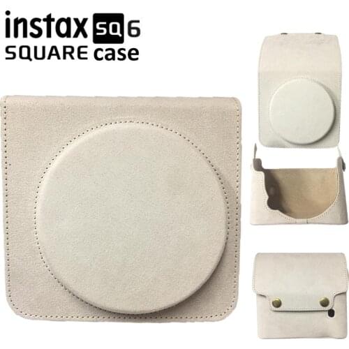 White PU Leather Bag Case Cover For Fujifilm Instax SQUARE SQ6 Instant Film Photo Camera