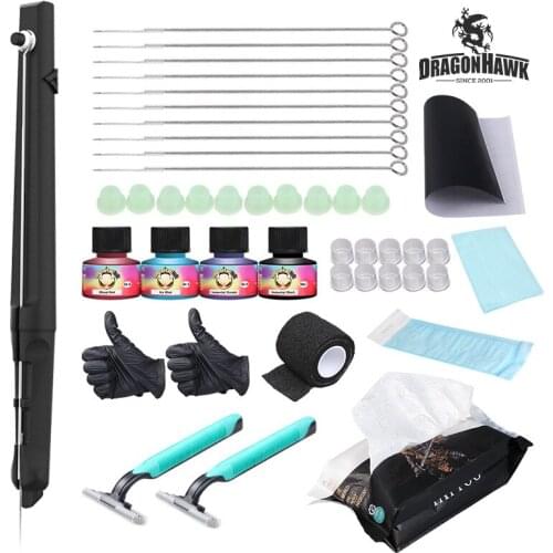 Dragonhawk Hand Poke and Stick Tattoo Kit Clean Safe Stick and Poke Tattoo Kit Body Piercing Kit Makeup Kit