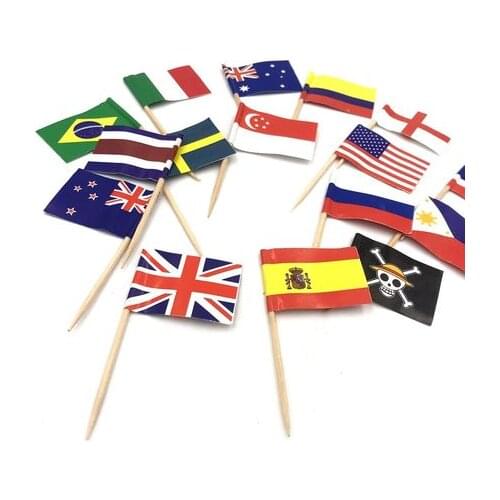 Mini Mexico Flag Paper Food Picks Dinner Cake Toothpicks Cupcake Decoration Fruit Cocktail Sticks Party Supplies