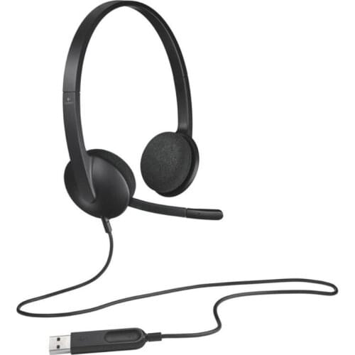Used: Logitech H340 USB Computer Headphones with USB Jack Designed 1.8m Length Support Office using For Windows Mac