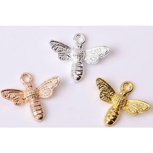 10 PCS 26*19mm Fashion Metal Alloy Bees Pendant Connectors Charm DIY Jewelry Accessories