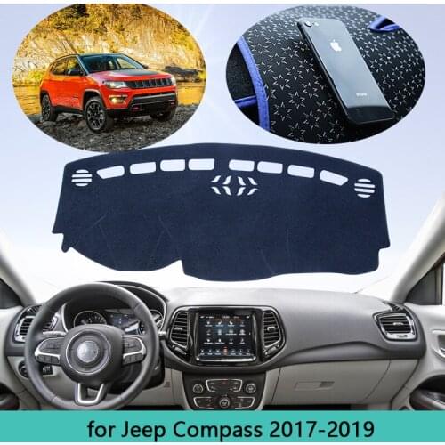 Car Dashboard Carpet Cover For Jeep Compass 2017 2018 2019 MK2 Dash Mat Anti-dirty Sun Shade Dashmat Automotive interior styling