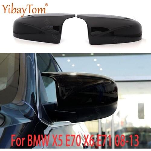 Rearview Mirror cover Caps Black Horn shape side mirror covers M style 2pcs For BMW X5 E70 X6 E71 2008 2009 2010 2011 2012 2013