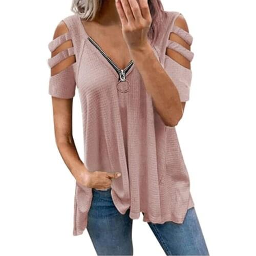 Summer Women Loose Casual Solid Color T-Shirt Crop Top Short Sleeved V-Neck Top Female Clothing 2021 Plus Size Women Tee Shirt