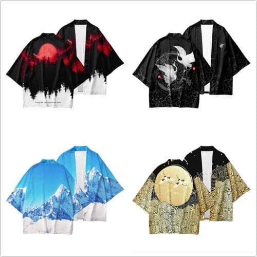 Men Japanese Kimono Cardigan Men Samurai Costume Clothing Kimono Jacket Mens Forest kimono Shirt Streetwear