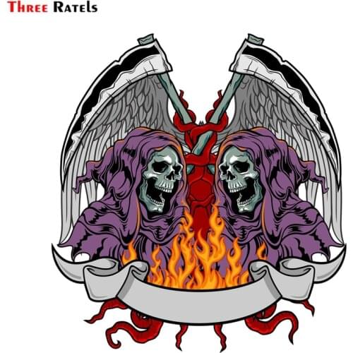 Three Ratels FTC-903 Custom Made Your Name Or Numbers Devil Death Skull Motorcycle Helmet Car Sticker Windows Decal
