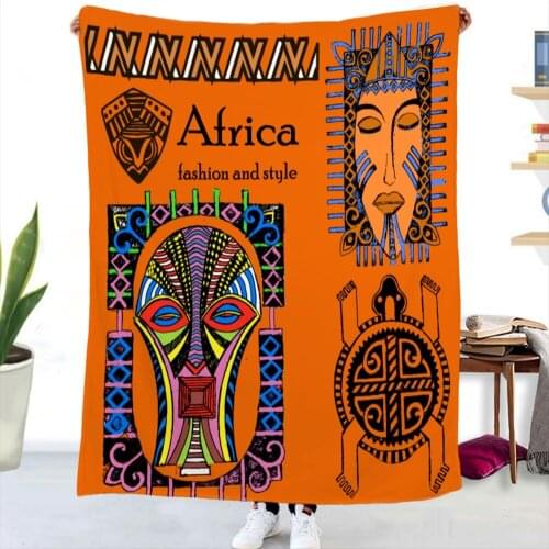 Large 150x200cm Bohemian Element Blanket African Woman Adult Soft Flannel Summer Covering Blanket Throw for Children on Bed Gift