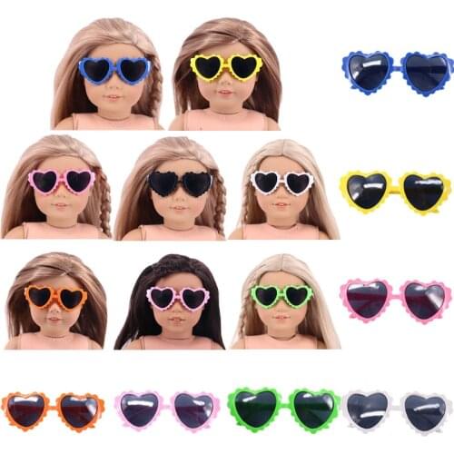Doll Clothes Glasses 10 Colors Doll Accessories Fit 18 Inch American Doll & 43 Cm Born Doll For Generation Girl`s Toy Doll
