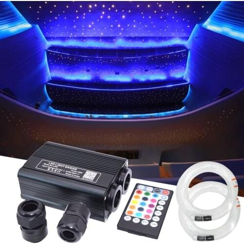 Fiber Optic Lights Double Port Light Source 32W RGBW Light Engine Star Ceiling Lighting Kit