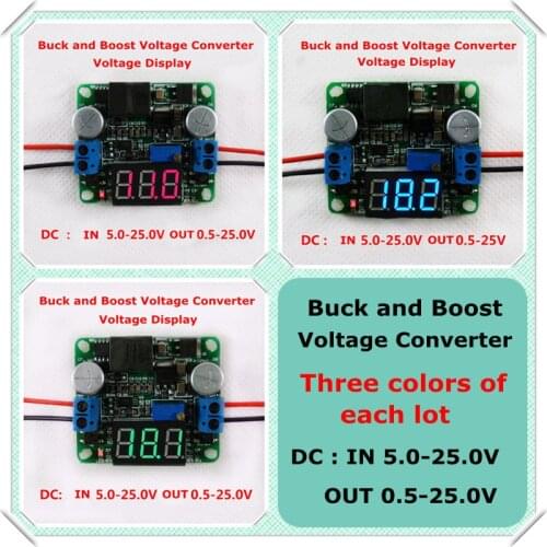 Three colors voltage display DC-DC Adjustable Step up/down Power Supply Module boost and buck converter 5-25V [ 3 pcs/lot]