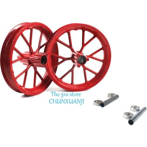 Pair Front Rear 121/2 x 2.75 Tire Wheel Rim Replacement for 49cc Mini Moto Pocket Dirt Bike, red
