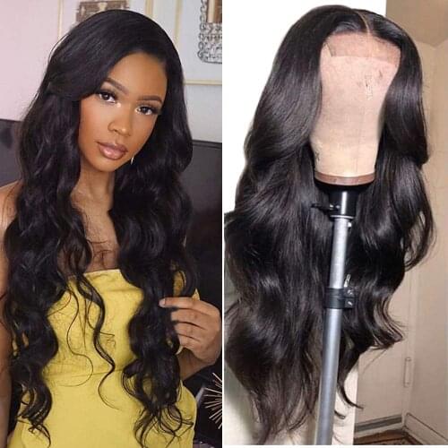 Body Wave Lace Front Wig 30 inch Body Wave Human Hair Wigs for Women Brazilian T Part Pre-Plucked Lace Front Human Hair Wigs