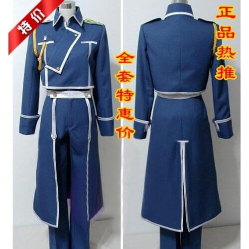 Hot Anime Fullmetal Alchemist Roy Mustang Army Uniform Full Set Cosplay Costume Halloween Suit For Women Men Outfit New