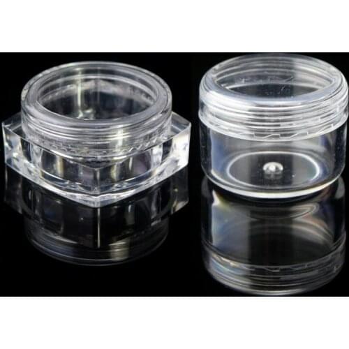 50pcs Empty 5ml Clear Plastic Cosmetic Pot Jars for Nail Art Decorations Glitter Eyeshadow Makeup Face Cream Lip Balm Containers