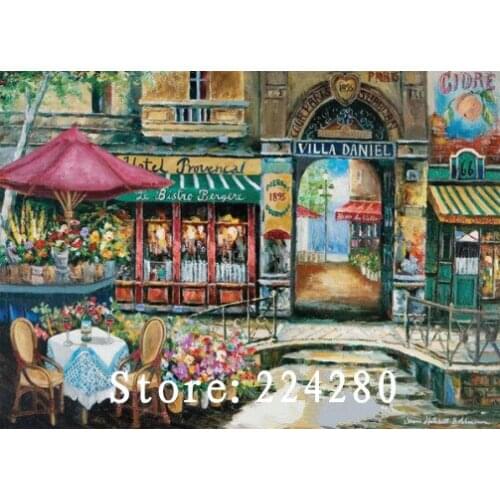 Needlework,Cross stitch Town Street Scenery Handmade 14CT white Canvas DIY,Cross-stitch kits,For Embroidery Art Home Decor