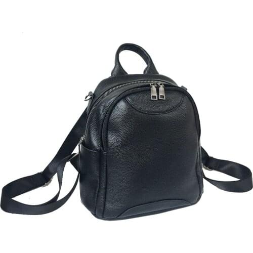 High Quality Gnuine Leather Backpack Women Small Black Travel Backpack Fashion School Bags for Girl Casual Shoulder Bags Bagpack