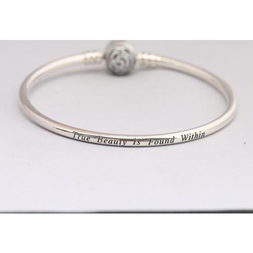 S925 Bangle Bracelet for Women Limited Edition Beauty Enchanted Rose Clasp Beads fit Lady DIY Jewelery