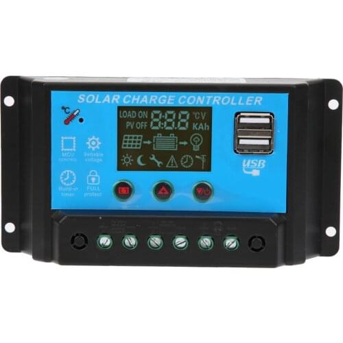 PWM Solar Charge Controller 20A 12V 24V Dual USB 5V Output Auto Lead-Acid Battery Charger Solar Panel Regulator