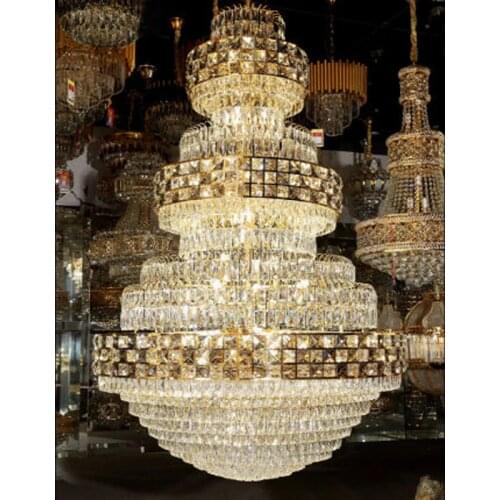 LED Modern Crystal Chandelier LED Light American Crystal Chandeliers Lights Fixture European Hotel Lobby Hall Parlor Home Lamp