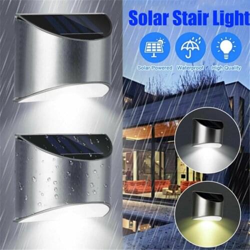 LED Solar Outdoor Stair Fence Light Smart Switch Light Outdoor Waterproof Courtyard Walkway Stairs Garden Courtyard Decoration