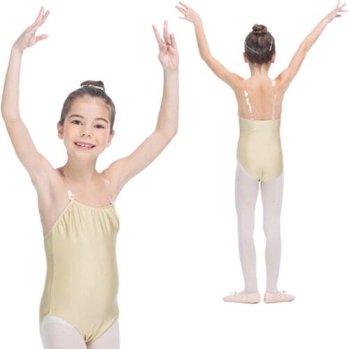 Flesh Skin Color Ballet Nylon/Lycra Underwear Camisole Leotards for Girls and Kids Practice Dancewear