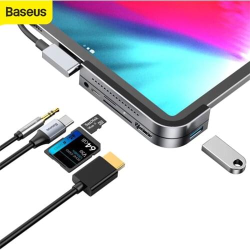 Baseus USB C HUB Splitter to USB 3.0 HDMI USB HUB Support 4K HD Type C HUB for MacBook Pro Adapter Multi 6 USB Ports Type-C HUB