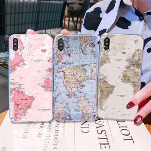 YNDFCNB World Map Phone Case for iPhone 11 12 pro XS MAX 8 7 6 6S Plus X 5S SE 2020 XR fundas